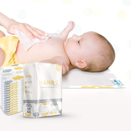 Hand-E Baby Print Underpads Clouds 17 x 24 25 Pack  Highly Absorbent 25PK HND-82176